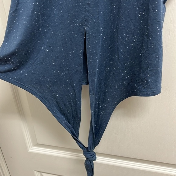 Lululemon Time to Restore Mock Neck Tie Tank | Size 4 Iron Blue / White - Picture 6 of 8